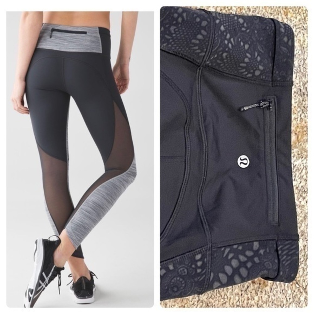Rare Lululemon Run With The Sun Tight Rare Print EUC no piling rips or stains